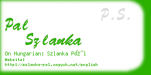 pal szlanka business card